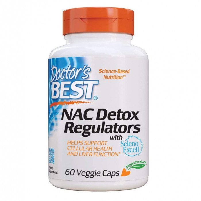 Doctor's Best NAC Detox, Support Cellular Health and Liver Function Regulators with Seleno Excell, Non-GMO, production in the, Liver, Other Organs, 60 capsules, USA