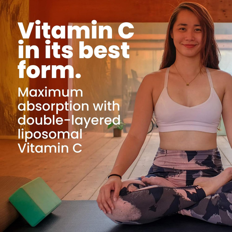 Herbtonics Liposomal Vitamin C Capsules 1500mg Immune Support Supplement | Immune System Health | High Absorption Vitamin C | Collagen | 120 Vegan - Buy Online in Bangladesh | ePharma