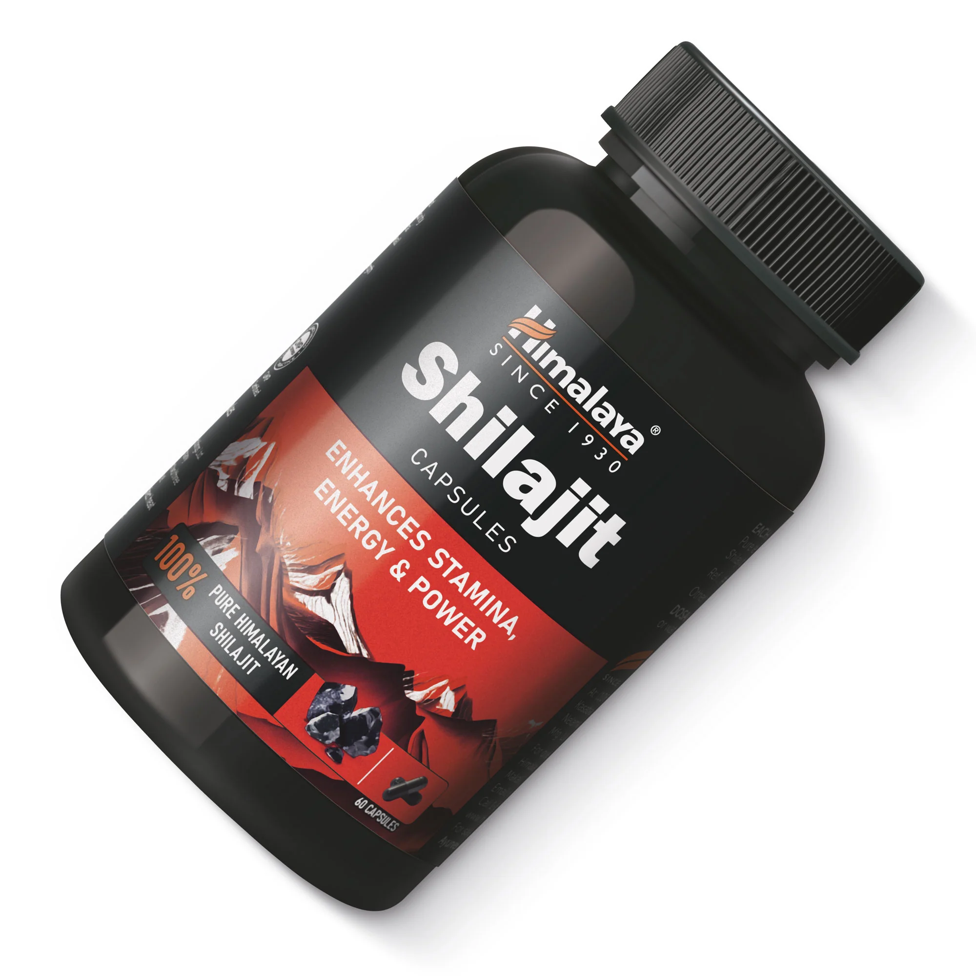 Himalaya Shilajit Black, Enhances Stamina, Energy and Power, 60 Capsules