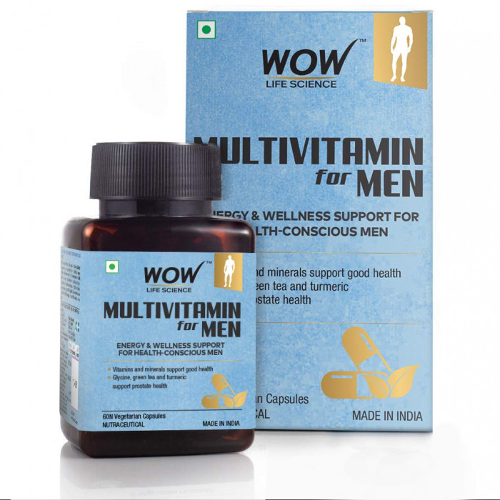 Wow Life Science Multivitamin for Men- 60 Veg Capsules, India