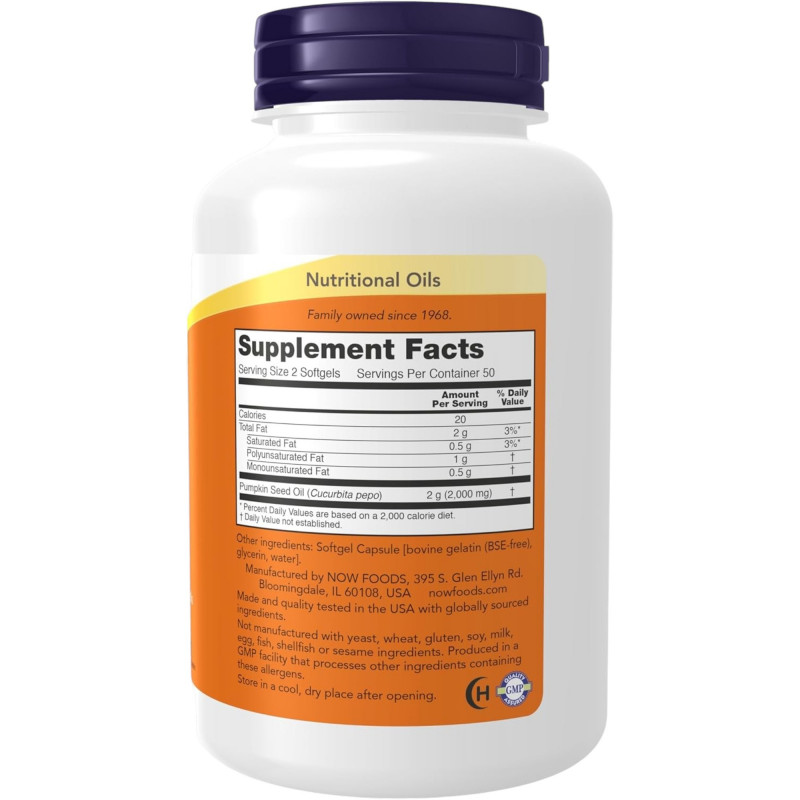 Now Pumpkin Seed Oil 1000 mg 100 softgels | USA - Buy Online in Bangladesh | ePharma