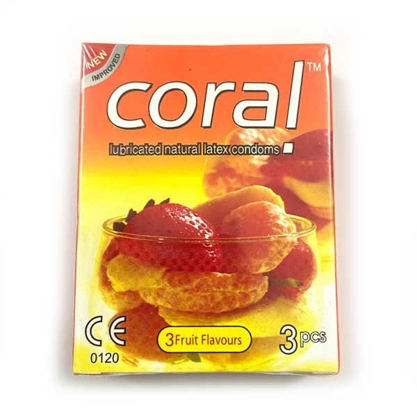 Coral Condom 3 fruit flavors (1 Packet)