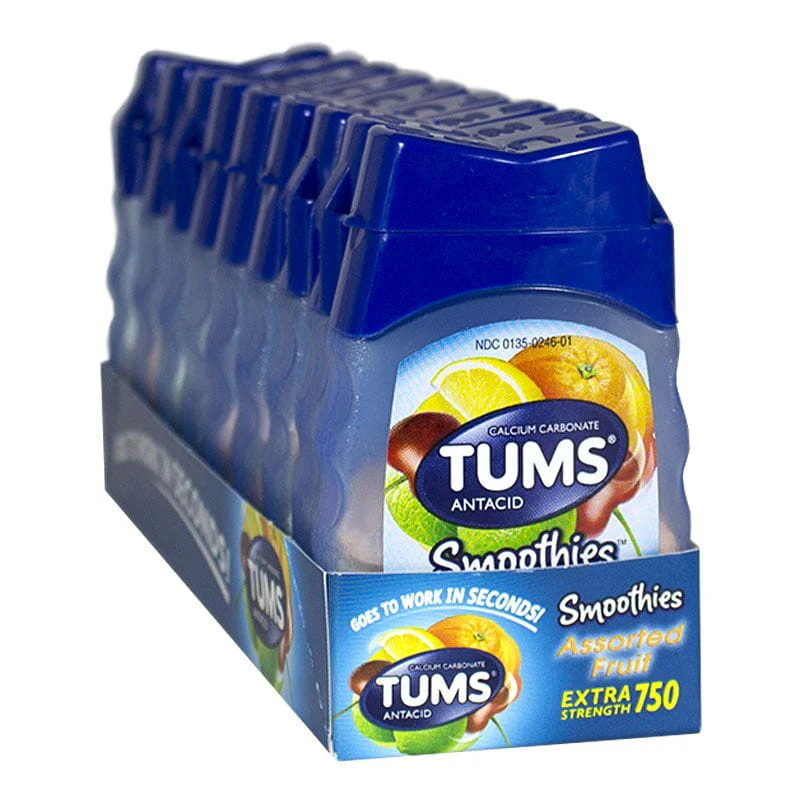 TUMS Smoothies Extra Strength Antacid Chewable Tablets for Heartburn Relief, Assorted Fruit 12 Count - Buy Online in Bangladesh | ePharma