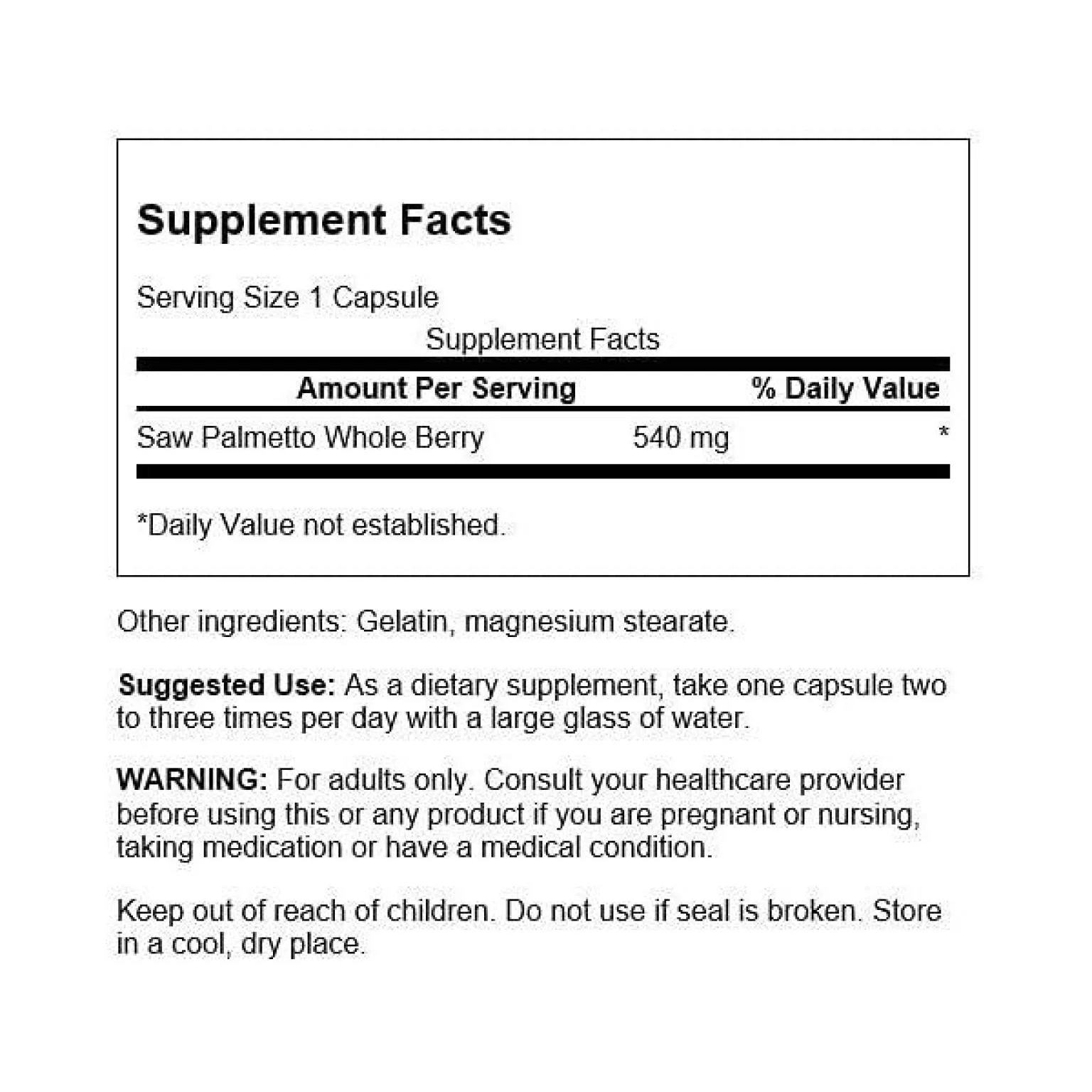 Swanson Saw Palmetto Full Spectrum Prostate Health Support 540mg 100 Capsules - Buy Online in Bangladesh | ePharma