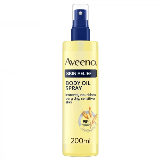 Aveeno Skin Relief Body Oil Spray With Oat Oil & Jojoba Oil Instantly Nourishes Very Dry Sensitive Skin 200ml