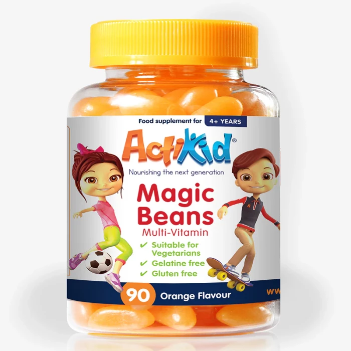 ActiKid Magic Beans Multi-Vitamin 90x Orange Flavor Jelly Beans
