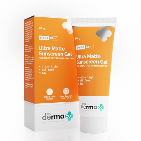 The Derma Co Ultra Matte Sunscreen Gel | P+++ 50g | SPF 60