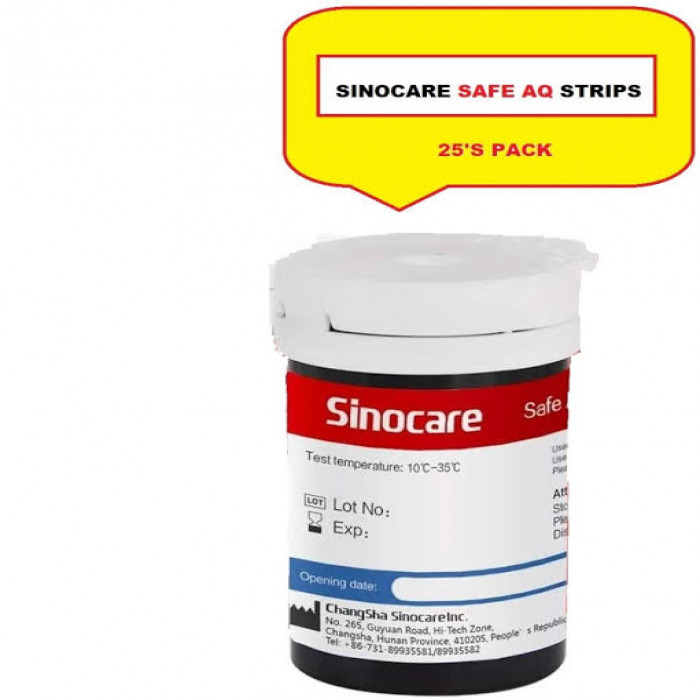 Sinocare Safe AQ Blood Glucose Test Strip 25pcs