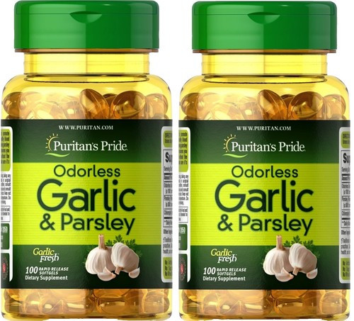 Puritans Pride Odorless Garlic & Parsley 500mg/100mg, 100 Count - Buy Online in Bangladesh | ePharma