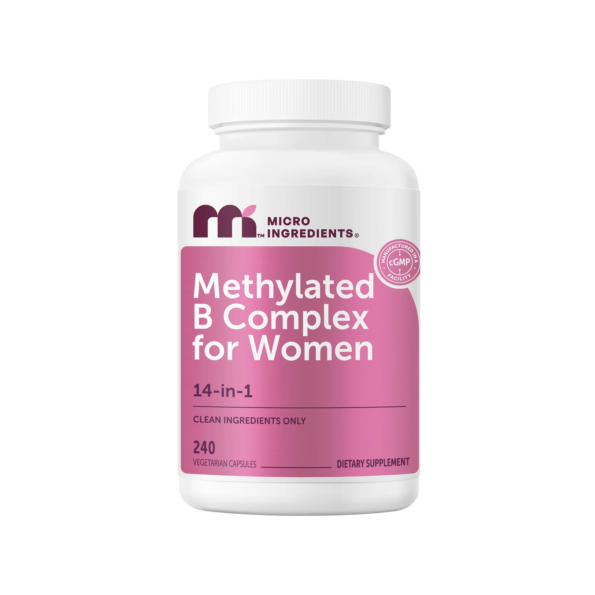 Micro Ingredients Methylated B Complex for Women, 240 Capsules
