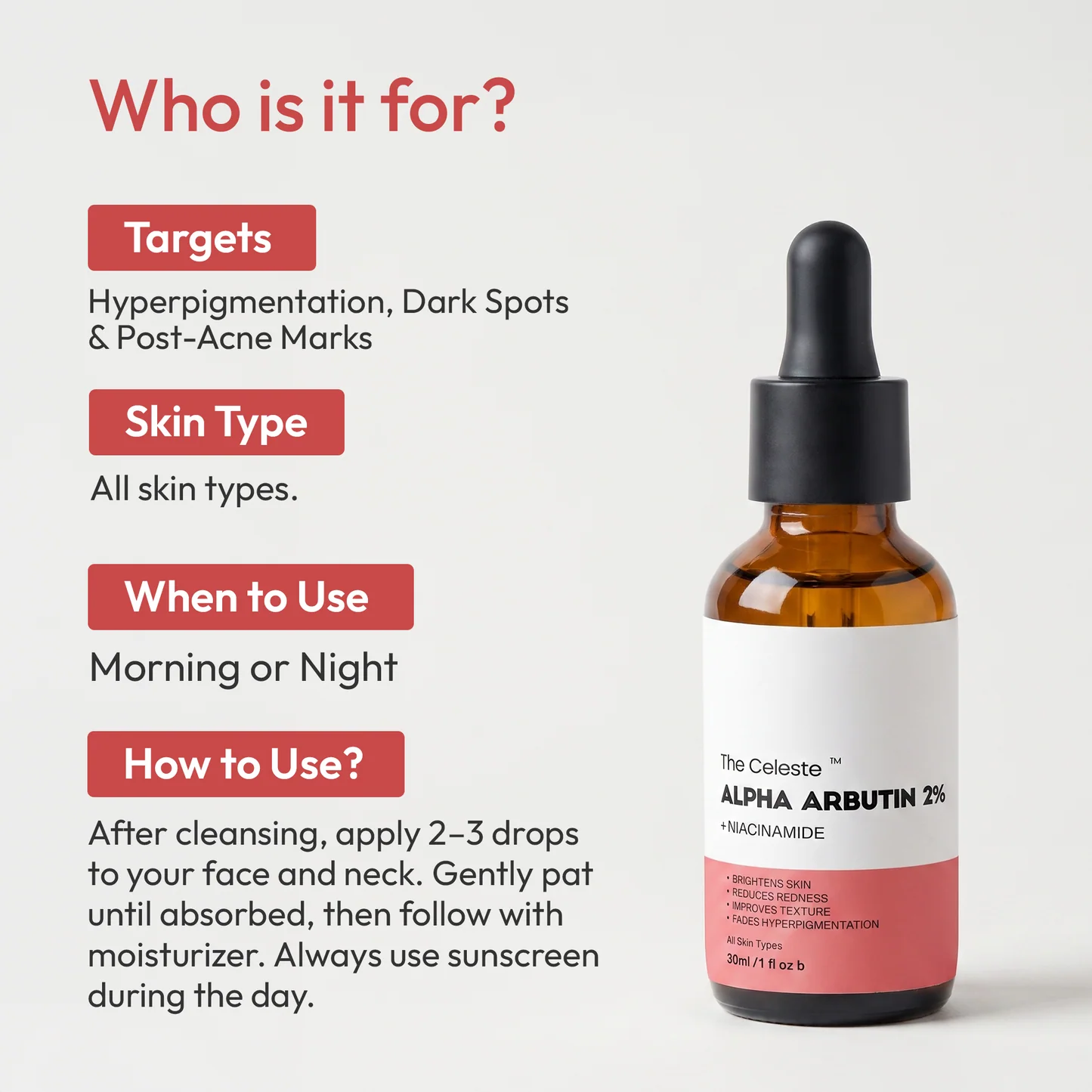 The Celeste Alpha Arbutin 2%+Niacinamide Serum 30ml - Buy Online in Bangladesh | ePharma