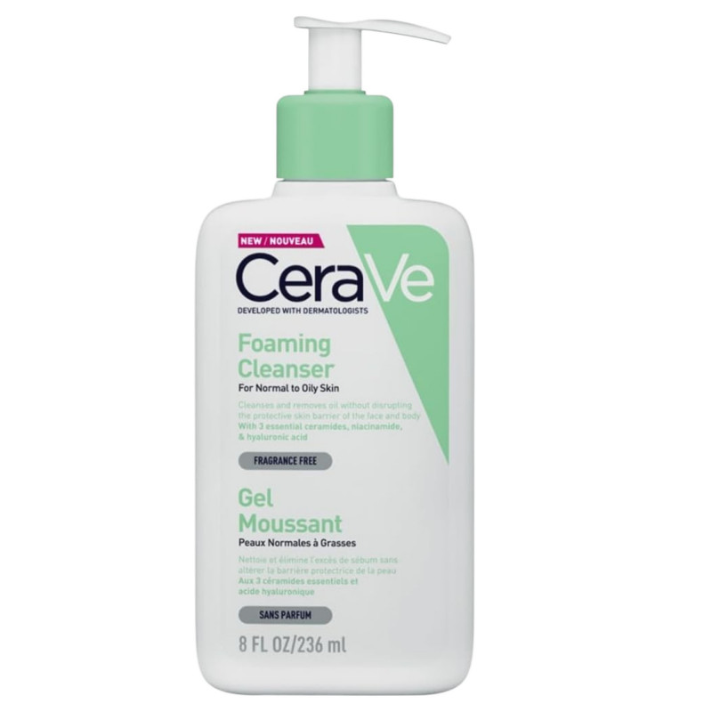 CeraVe Foaming Cleanser Gel Moussant For Normal to Oily Skin 236ml