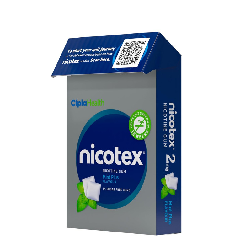 Cipla Nicotex Nicotine Sugar Free Mint Plus Gums 2mg | India - Buy Online in Bangladesh | ePharma