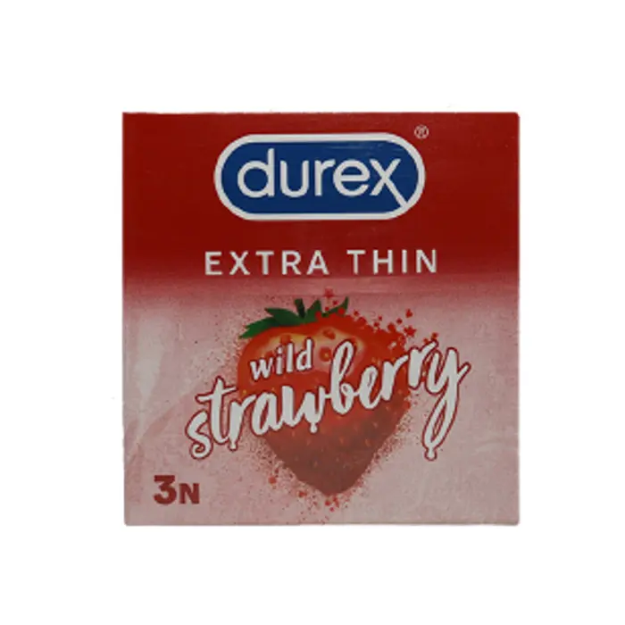Durex Extra Thin Wild Strawberry Flavored Condom 3'sPack - Buy Online in Bangladesh | ePharma