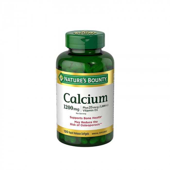 Nature's Bounty Calcium Vitamin D3 Supports Bone Health 120 Capsules, USA