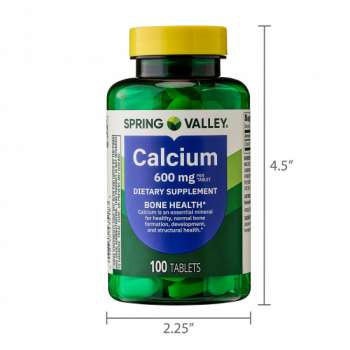 Spring Valley Calcium 600mg Natural Bone Health Calcium | 100 Tablets