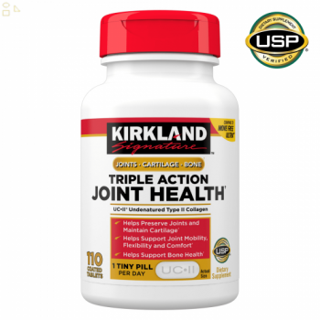 KIRKLAND Triple Action Joint Health Type II Collagen, Boron and HA, 110 tablets | USA