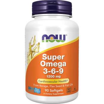 NOW Foods Super Omega 3-6-9 Fish Oil 1200 mg, 90 Softgels | USA Made