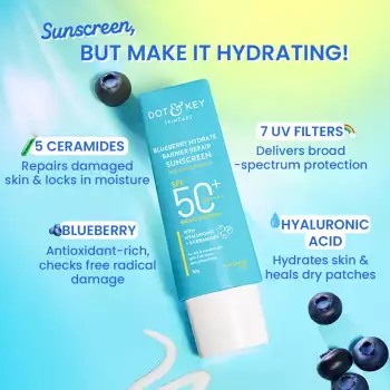 Dot and Key Hydrate Barrier Repair Sunscreen SPF 50+, Blueberry