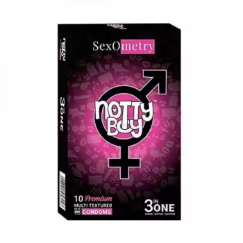 NottyBoy Sexometry | 3 In One | Ribbed, Dotted & Contoured Condoms 10's Pack