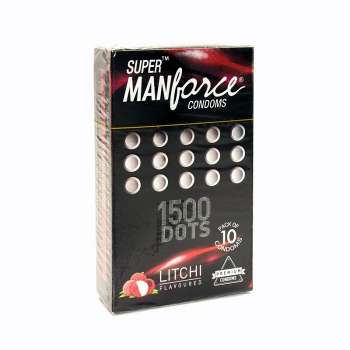Super Manforce 1500 Dots Litchi Flavored Condom 10pcs