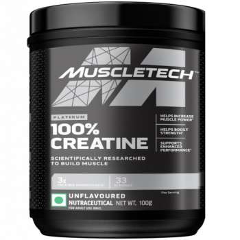 Muscletech Platinum 100% Creatine Powder, Unflavoured, 100 Gram (33 Serves) | Imported