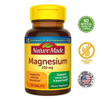 Nature Made Magnesium 250mg, 100 tablets, (Healthy Bones and Teeth, Helps Nerve, Muscle and Heart Functions) USA