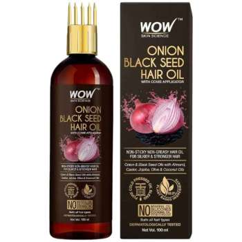 WOW Skin Science Onion Black Seed Hair Oil with Comb Applicator 100ml