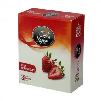 Tiger Plain Strawberry Flavored Condom 1 Packet