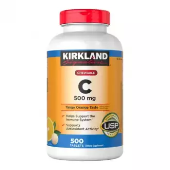 Kirkland Vitamin C 500 mg Tangy Orange, Chewable 500 Tablets | USA