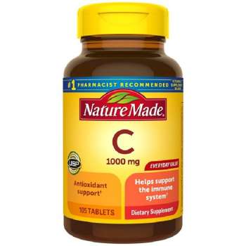 Nature Made Vitamin C 1000 mg, Support the Immune System and Antioxidant, 105 Tablets, Made in USA.