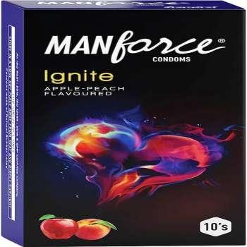 Manforce Ignite Extra Dotted Apple-Peach Flavored Condom 10pcs