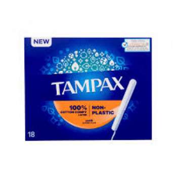 Tampax Non-Plastic 100% Cotton Comfy Layer Super Plus Tampons | 20pcs