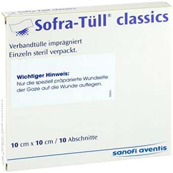 Sofra-Tulle 1% Wound Dressing Bandage 10Pcs
