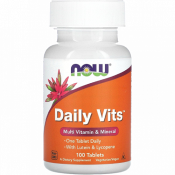 NOW Daily Vits Multivitamin and Mineral Supplement 100 Tablets