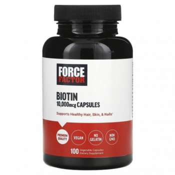 Force Factor Biotin 10,000 mcg, 100 Vegetable Capsules | USA Made