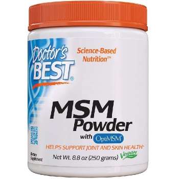 Doctor's Best MSM Powder with OptiMSM, Healthy Connective Tissues and Joint Support, Reduces Joint Pain, Non-GMO, Vegan, Gluten Free, Soy Free, 250 Grams, USA