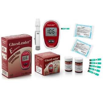 GlucoLeader Enhance Blood Glucose Monitor-Red
