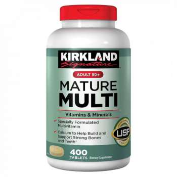 Kirkland Signature Adult 50+ Mature Multi (Vitamins & Minerals), 400 Tablets | USA