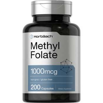 Horbaach Methyl Folate 5-MTHF, 1000mcg, 200 Capsules