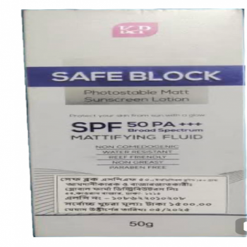 Safe Block Photostable Matt Sunscreen Lotion SPF 50 PA+++ Broad Spectrum(Mattifying Fluid)