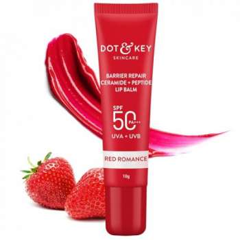 Dot&Key Ceramide & Peptide Barrier Repair Lip Balm, SPF 50,Pa+++, Red