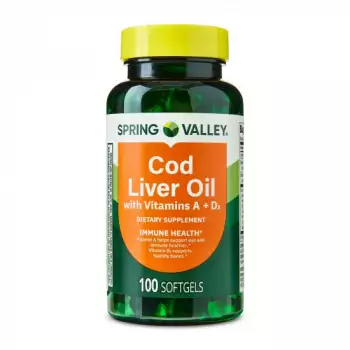 Spring Valley Cod Liver Oil With Vitamins A + D3 | 100 Softgels