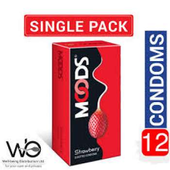 Moods Strawberry Flavored Dotted Condom 12pcs Packet