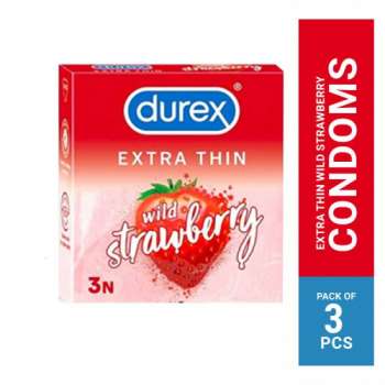 Durex Extra Thin Wild Strawberry Flavored Condom - 3Pcs Pack