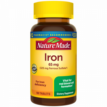 Nature Made Iron 65 mg (325 mg Ferrous Sulfate), 180 Tablets | USA