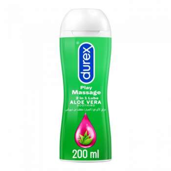 Durex Soothing Massage & Play 2 in 1, Intimate Soothing Lube Gel with Aloe Vera, Water-Based -200ml