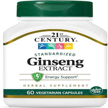 21st Century Ginseng Increase, Prevent Cancer, System, Improve Dysfunction, Antioxidant May Reduce Inflammation, 60 Capsules, USA