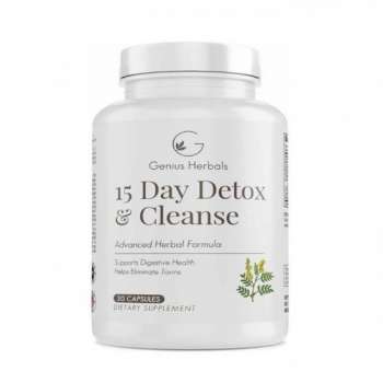 Genius Herbals 15 Day Detox and Cleanse Supplement, 30 Capsules | USA