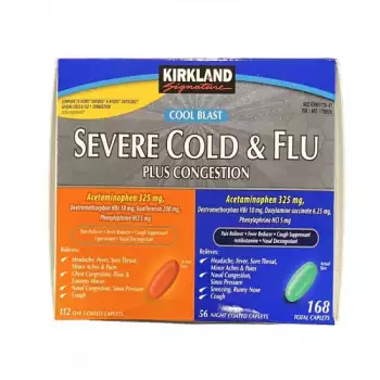 Kirkland Signature Severe Cold & Flu Plus Congestion | 168 Caplets